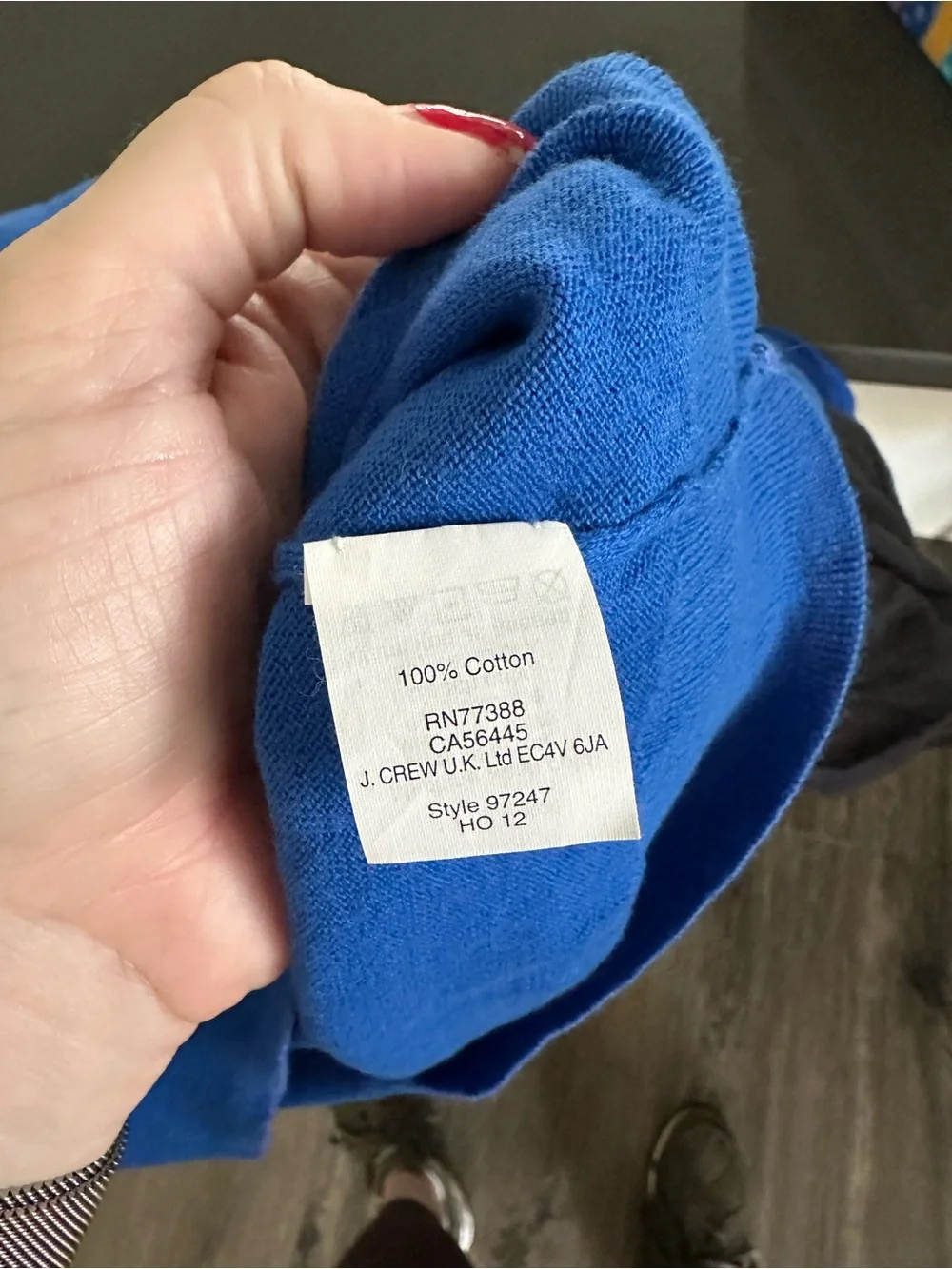 J. Crew Women's Cobalt Scoopneck 3/4 Sleeve Sweater